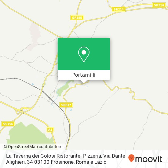 Mappa La Taverna dei Golosi Ristorante- Pizzeria, Via Dante Alighieri, 34 03100 Frosinone