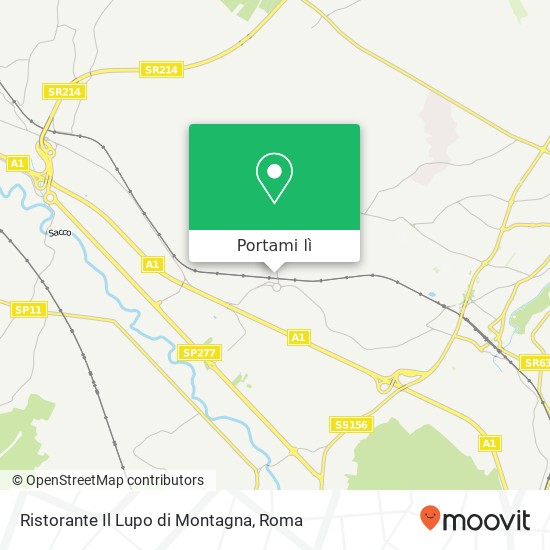 Mappa Ristorante Il Lupo di Montagna, Via delle Noci 03100 Frosinone