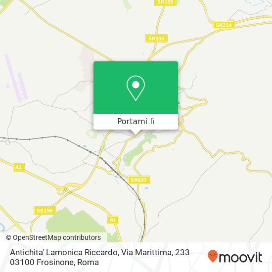 Mappa Antichita' Lamonica Riccardo, Via Marittima, 233 03100 Frosinone