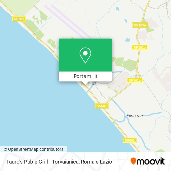 Mappa Tauro's Pub e Grill - Torvaianica