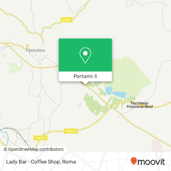 Mappa Lady Bar - Coffee Shop, Strada Regionale Casilina 03013 Ferentino