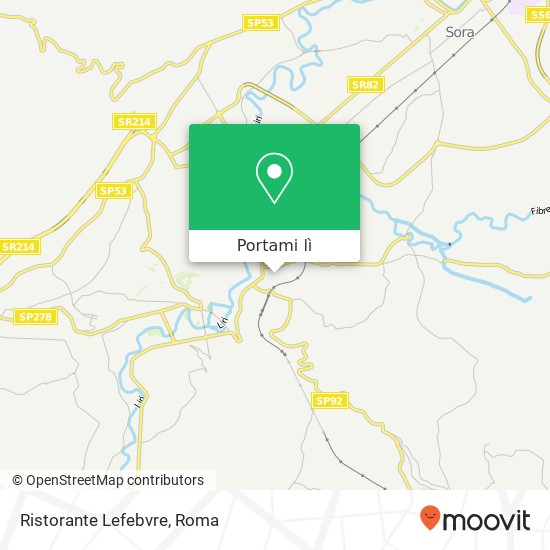 Mappa Ristorante Lefebvre, Via Vignola San Carlo, 7 Isola del Liri