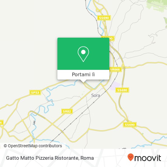 Mappa Gatto Matto Pizzeria Ristorante, Via Carlo Cattaneo, 52 03039 Sora