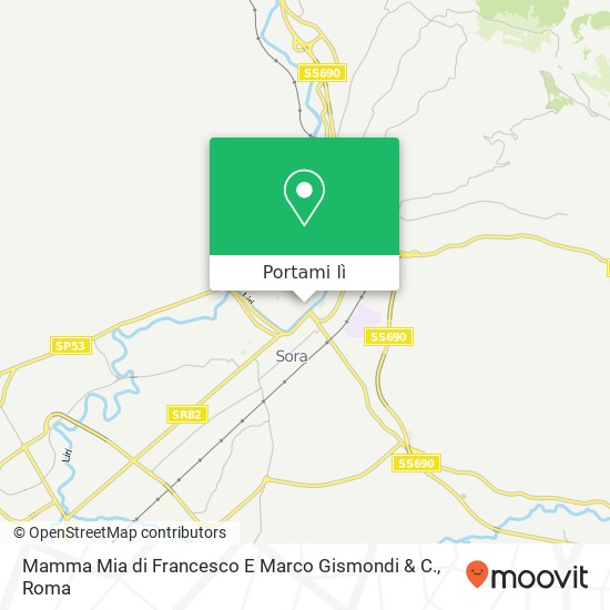 Mappa Mamma Mia di Francesco E Marco Gismondi & C., Via Firmio 03039 Sora