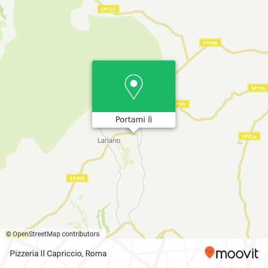 Mappa Pizzeria Il Capriccio, Via Napoli, 15 00076 Lariano