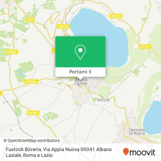 Mappa Fustock Birreria, Via Appia Nuova 00041 Albano Laziale