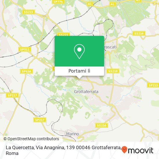Mappa La Quercetta, Via Anagnina, 139 00046 Grottaferrata