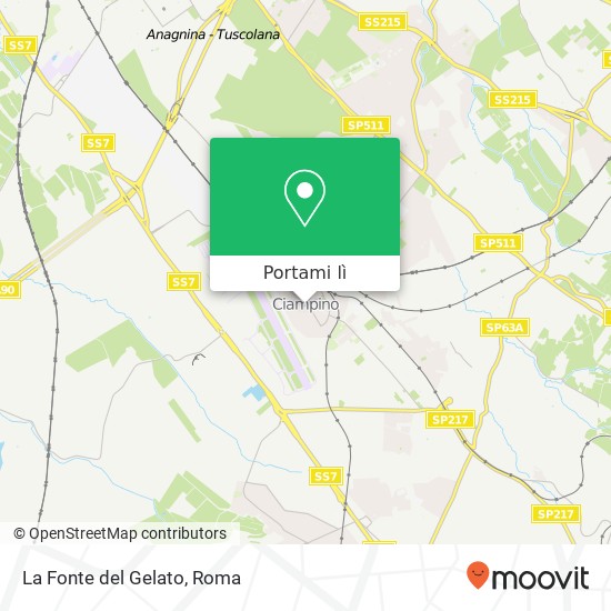 Mappa La Fonte del Gelato, Piazza della Pace 00043 Ciampino