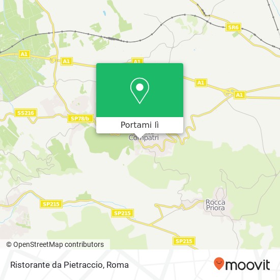 Mappa Ristorante da Pietraccio, Piazza Giuseppe Garibaldi, 3 00077 Monte Compatri