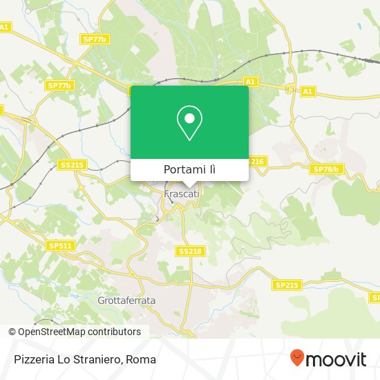 Mappa Pizzeria Lo Straniero, Via Giacomo Matteotti, 36 00044 Frascati