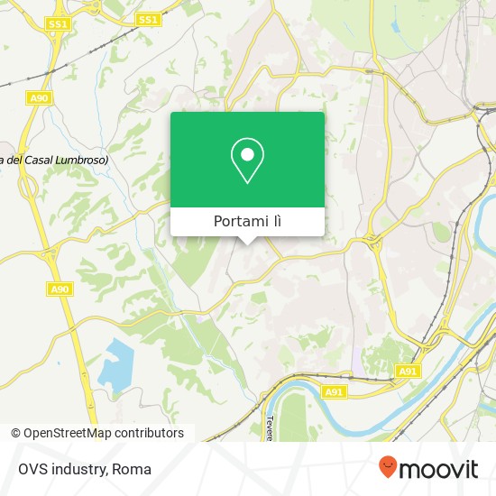 Mappa OVS industry, Via dei Sampieri 00148 Roma