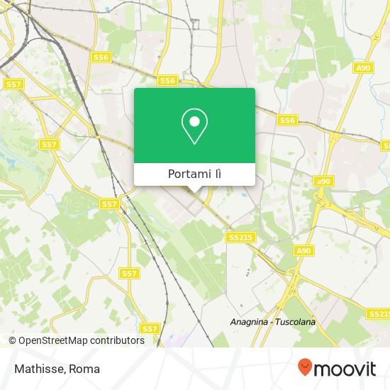 Mappa Mathisse, Via Tuscolana, 1017 00175 Roma