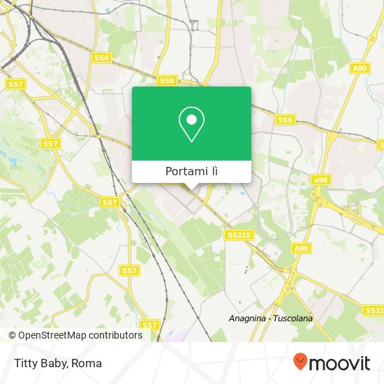 Mappa Titty Baby, Via Tuscolana, 997 00175 Roma