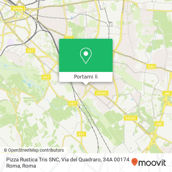 Mappa Pizza Rustica Tris SNC, Via del Quadraro, 34A 00174 Roma