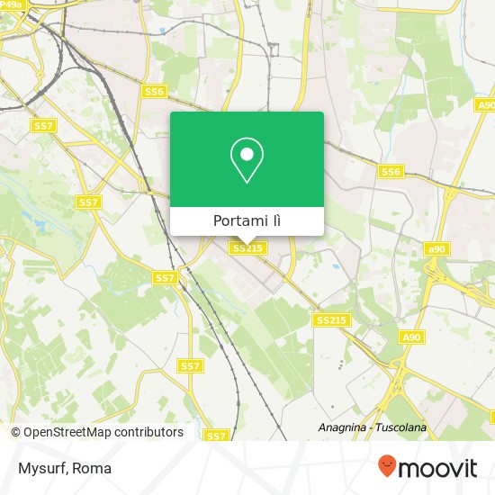 Mappa Mysurf, Via Tuscolana, 873 00175 Roma