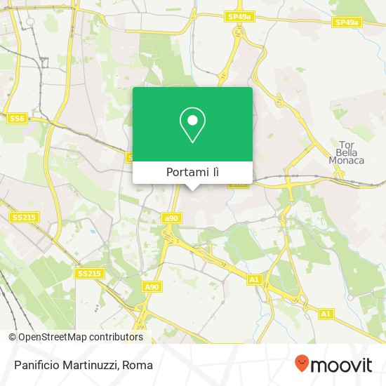 Mappa Panificio Martinuzzi, Via di Giardinetti, 57 00133 Roma