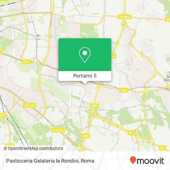 Mappa Pasticceria Gelateria le Rondini, Via delle Rondini, 51 00169 Roma