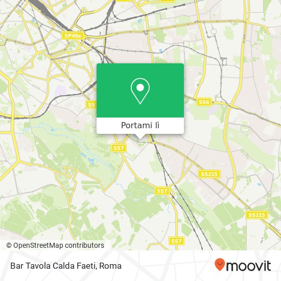 Mappa Bar Tavola Calda Faeti, Via Anzio 00178 Roma