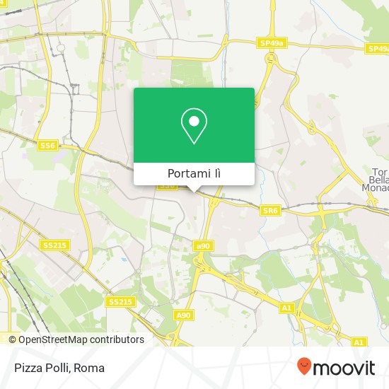 Mappa Pizza Polli, Via dell'Aquila Reale 00169 Roma