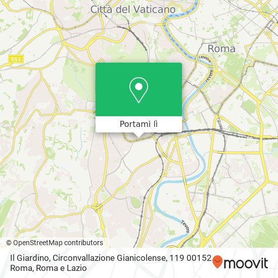 Mappa Il Giardino, Circonvallazione Gianicolense, 119 00152 Roma