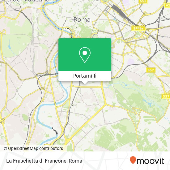 Mappa La Fraschetta di Francone, Via Prospero Alpino, 50 00154 Roma