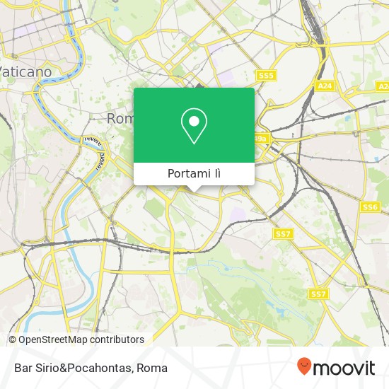 Mappa Bar Sirio&Pocahontas, Via Gallia, 48 00183 Roma