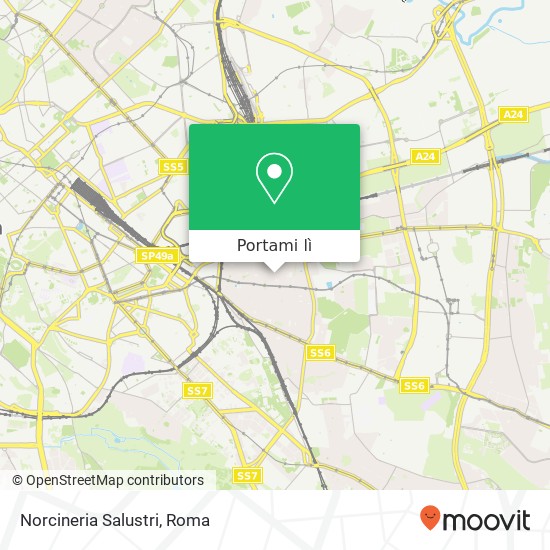 Mappa Norcineria Salustri, Via Erasmo Gattamelata, 83 00176 Roma