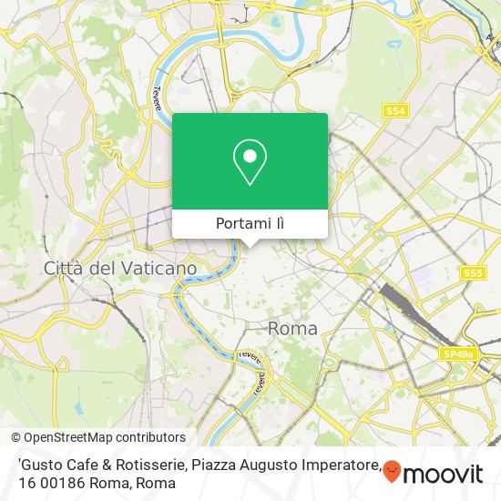 Mappa 'Gusto Cafe & Rotisserie, Piazza Augusto Imperatore, 16 00186 Roma