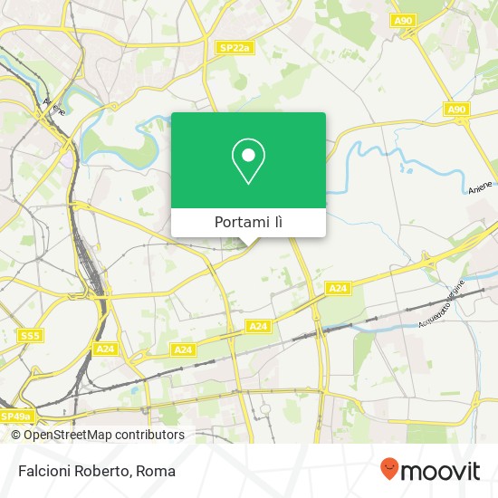 Mappa Falcioni Roberto, Via Tiburtina, 820 00159 Roma