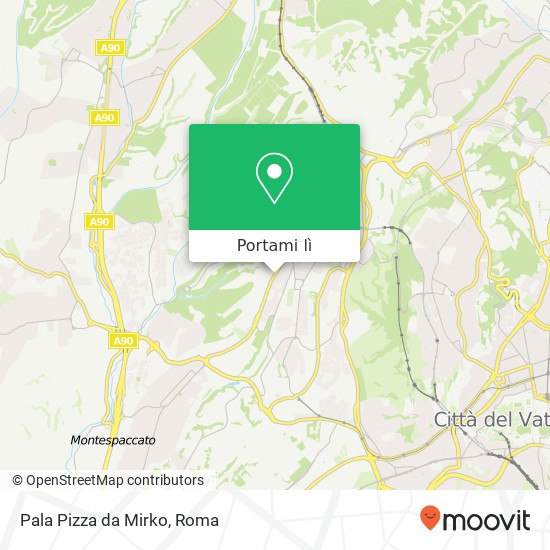 Mappa Pala Pizza da Mirko, Via di Torrevecchia, 615 00168 Roma