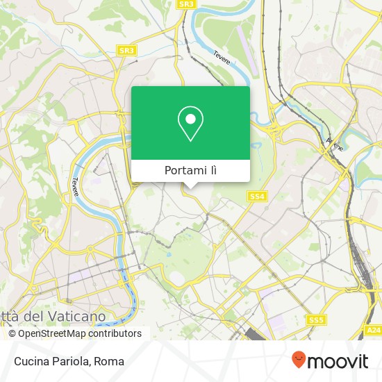 Mappa Cucina Pariola, Via Giosuè Borsi, 25 00197 Roma