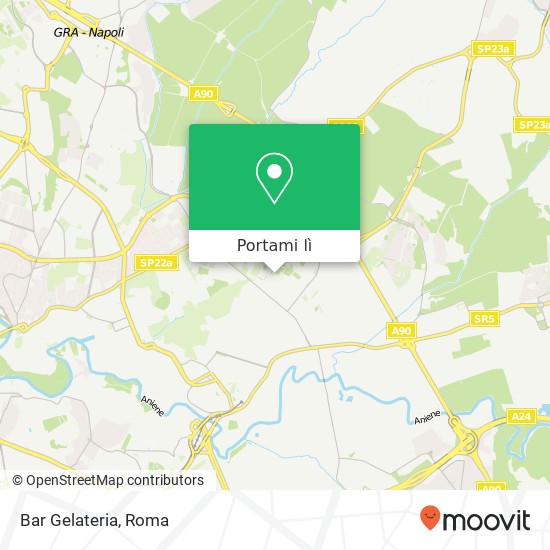Mappa Bar Gelateria, Via Casal Tidei, 59 00156 Roma