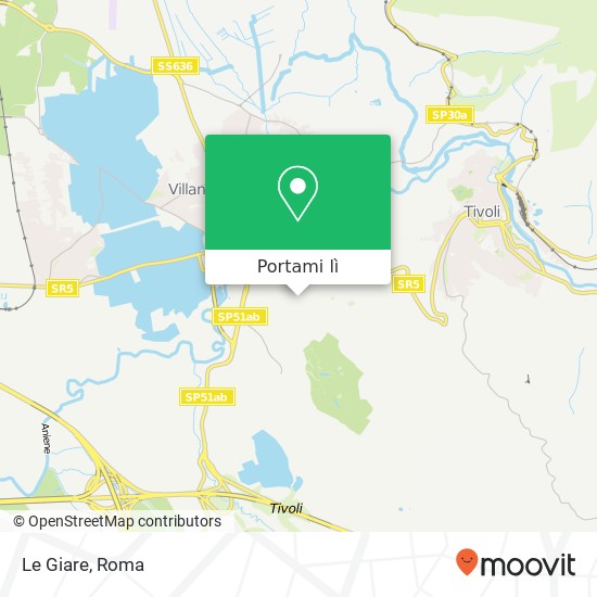 Mappa Le Giare, Via Rosolina 00010 Tivoli