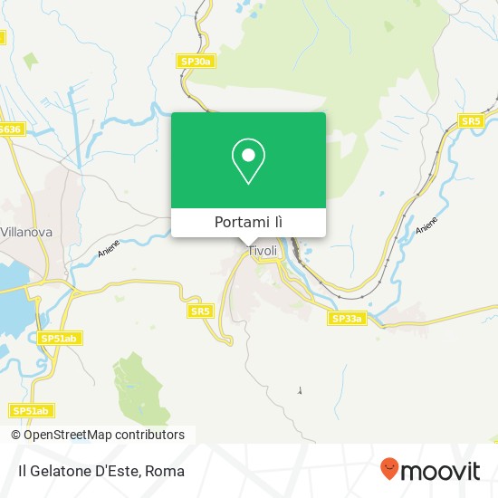 Mappa Il Gelatone D'Este, Piazza Giuseppe Garibaldi 00019 Tivoli