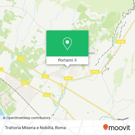 Mappa Trattoria Miseria e Nobiltà, Via Fontana Morella, 58 00052 Cerveteri