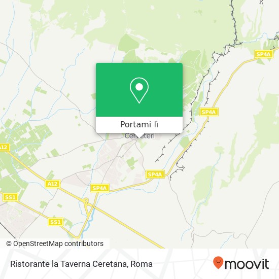 Mappa Ristorante la Taverna Ceretana, Via Ceretana, 29 00052 Cerveteri