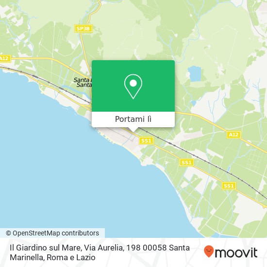 Mappa Il Giardino sul Mare, Via Aurelia, 198 00058 Santa Marinella