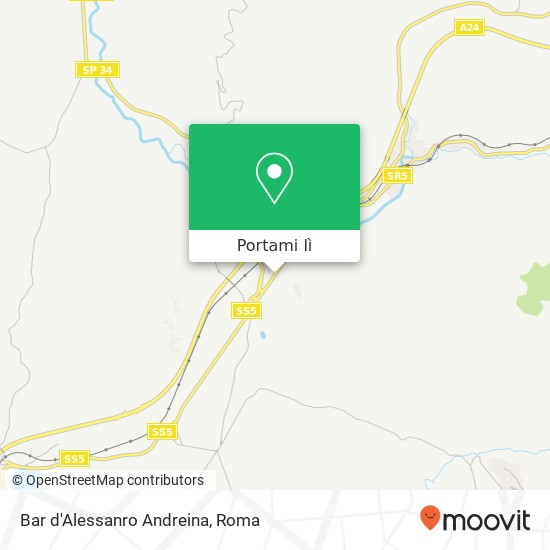 Mappa Bar d'Alessanro Andreina, SR5 67061 Carsoli