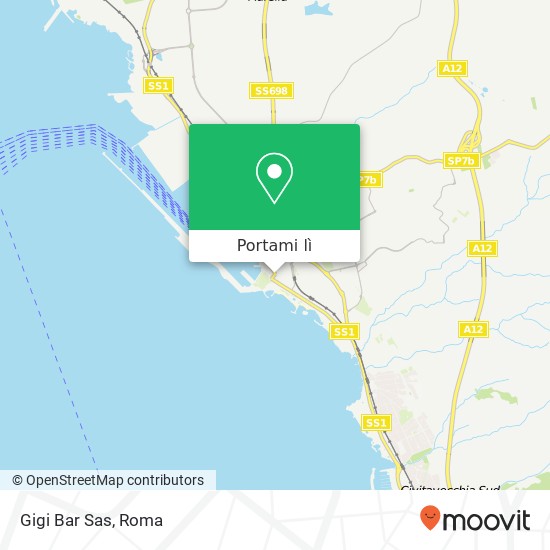 Mappa Gigi Bar Sas, Via Zara 00053 Civitavecchia