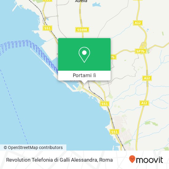 Mappa Revolution Telefonia di Galli Alessandra, Via Alberto Mario, 13 Civitavecchia