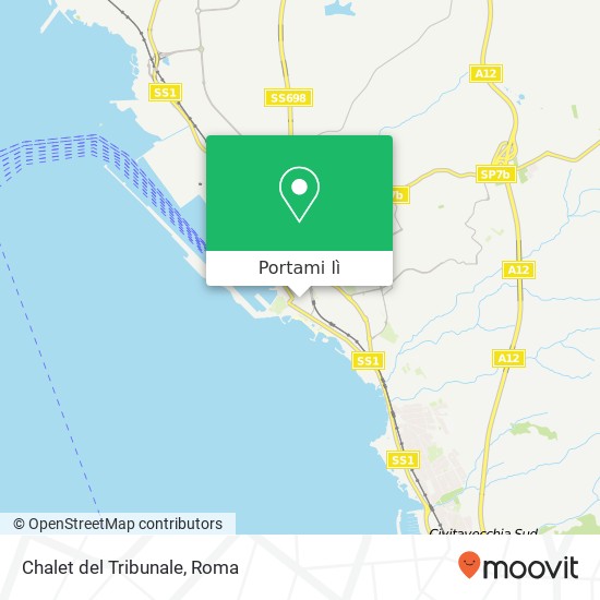 Mappa Chalet del Tribunale, Via Cesare Battisti 00053 Civitavecchia