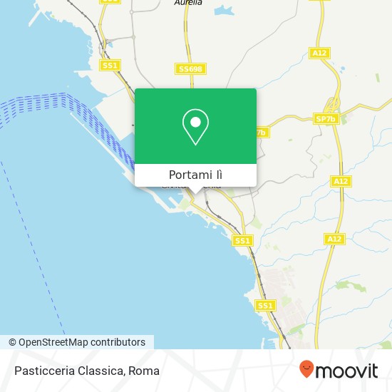 Mappa Pasticceria Classica, Via Alberto Mario, 15 00053 Civitavecchia