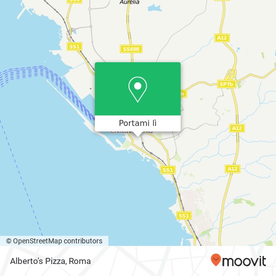Mappa Alberto's Pizza, Corso Centocelle, 34 00053 Civitavecchia