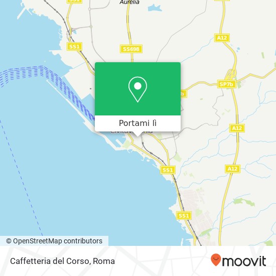 Mappa Caffetteria del Corso, Corso Centocelle 00053 Civitavecchia