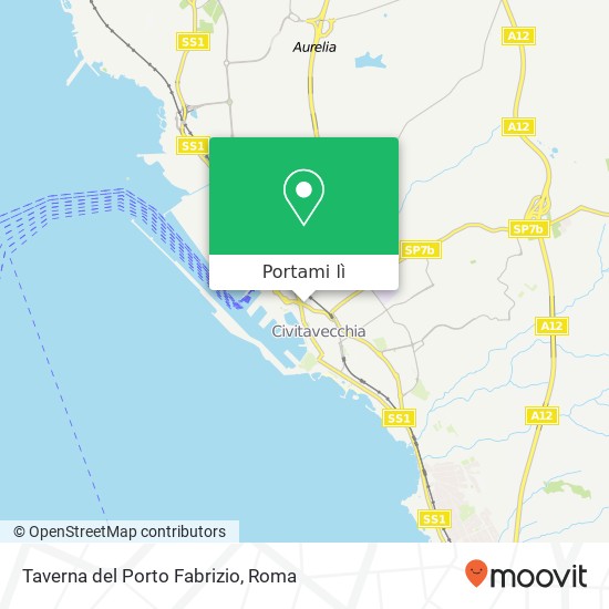 Mappa Taverna del Porto Fabrizio, Via Isonzo 00053 Civitavecchia