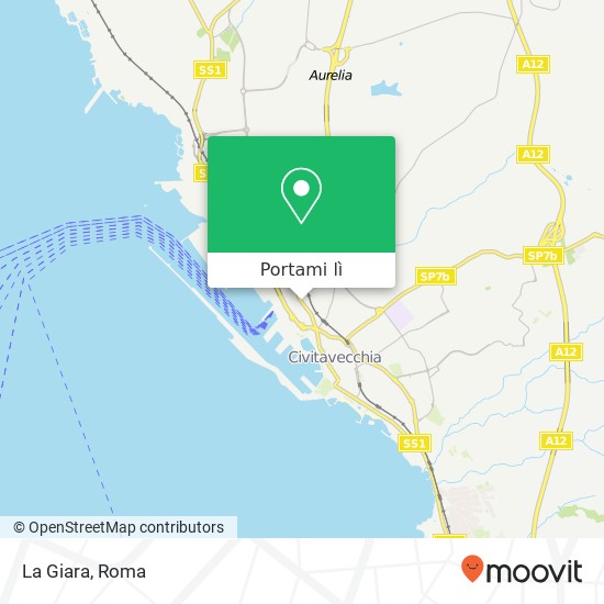 Mappa La Giara, Via Tarquinia 00053 Civitavecchia