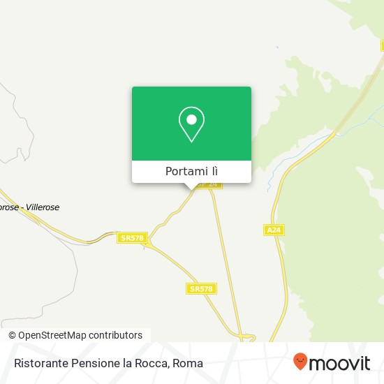 Mappa Ristorante Pensione la Rocca, Via Cicolana 02021 Borgorose