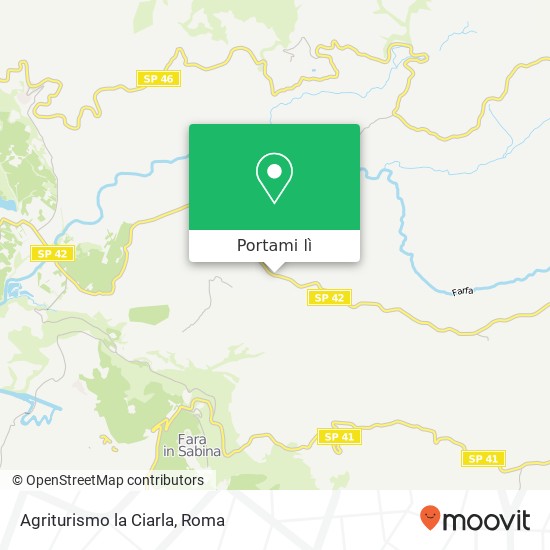 Mappa Agriturismo la Ciarla, Via Roma 02031 Castelnuovo di Farfa