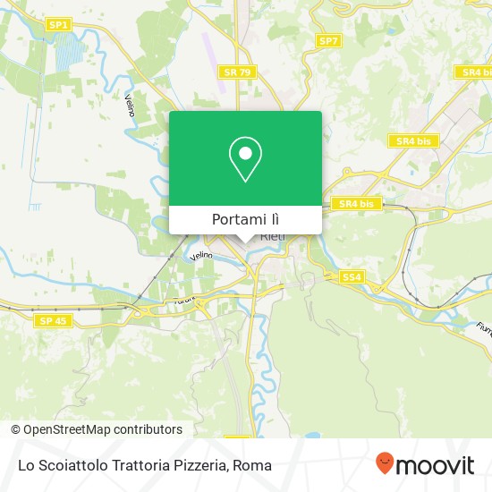 Mappa Lo Scoiattolo Trattoria Pizzeria, Via del Burò 02100 Rieti