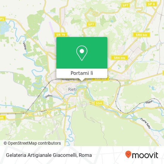 Mappa Gelateria Artigianale Giacomelli, Via Nuova, 2 02100 Rieti